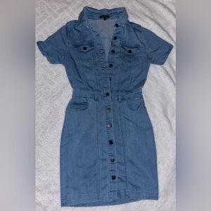 Denim Button-Down Dress